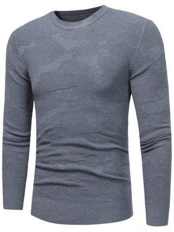 Crew Neck Irregular Pattern Sweater - Large