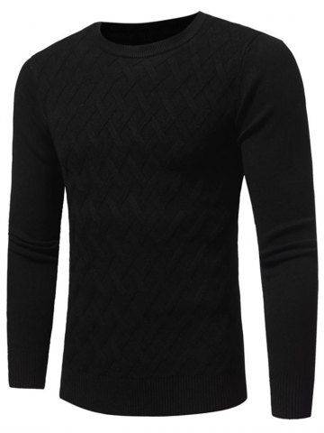 Net Pattern Crew Neck Sweater