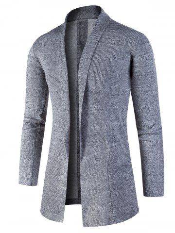 Jacquard Knitted Open Front Cardigan