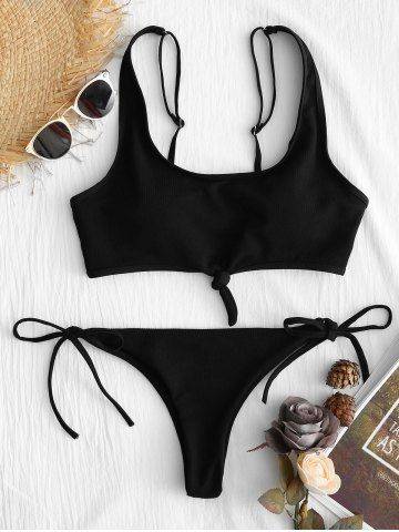 Ribbed String Bikini Set - Large