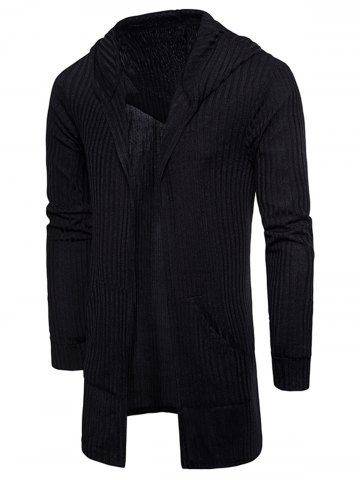 Hooded Long Sleeve Cardigan - Large