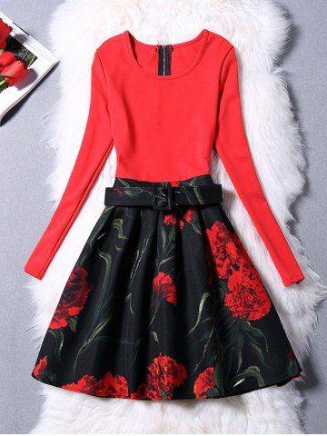 Floral Vintage Dress A Line Dress