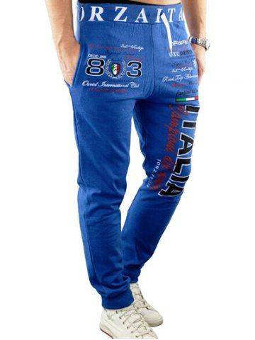 Italia Printed Drawstring Waist Jogger Pants