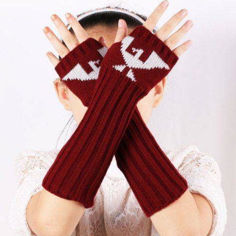 Fingerless Arm Warmers with Bird Pattern