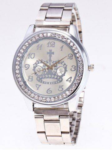 Rhinestone Crown Stainless Steel Watch