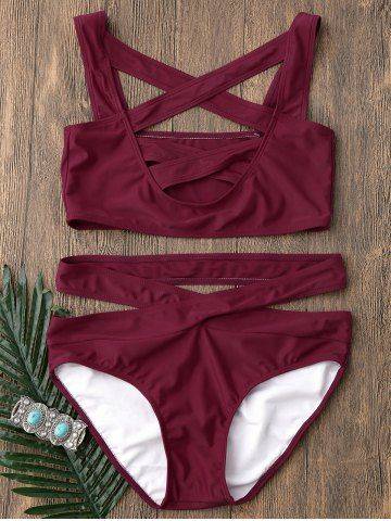 Low Cut Strappy Criss Cross Bikini