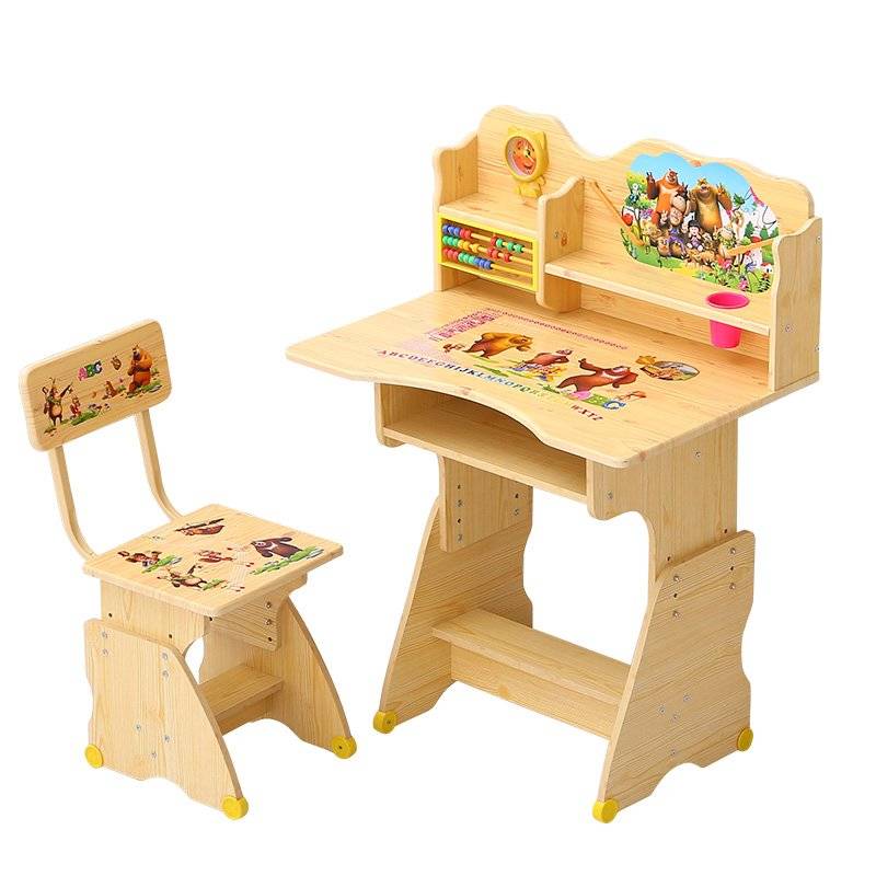 GOF Furniture -Wobbly Kids Table and Chair - Oak