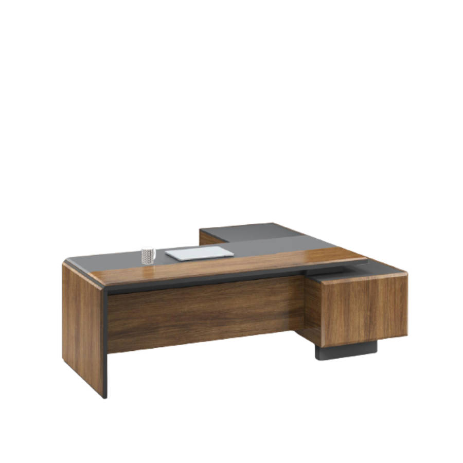 GOF Furniture-Afton 2 Executive Desk - Cocoa Brown