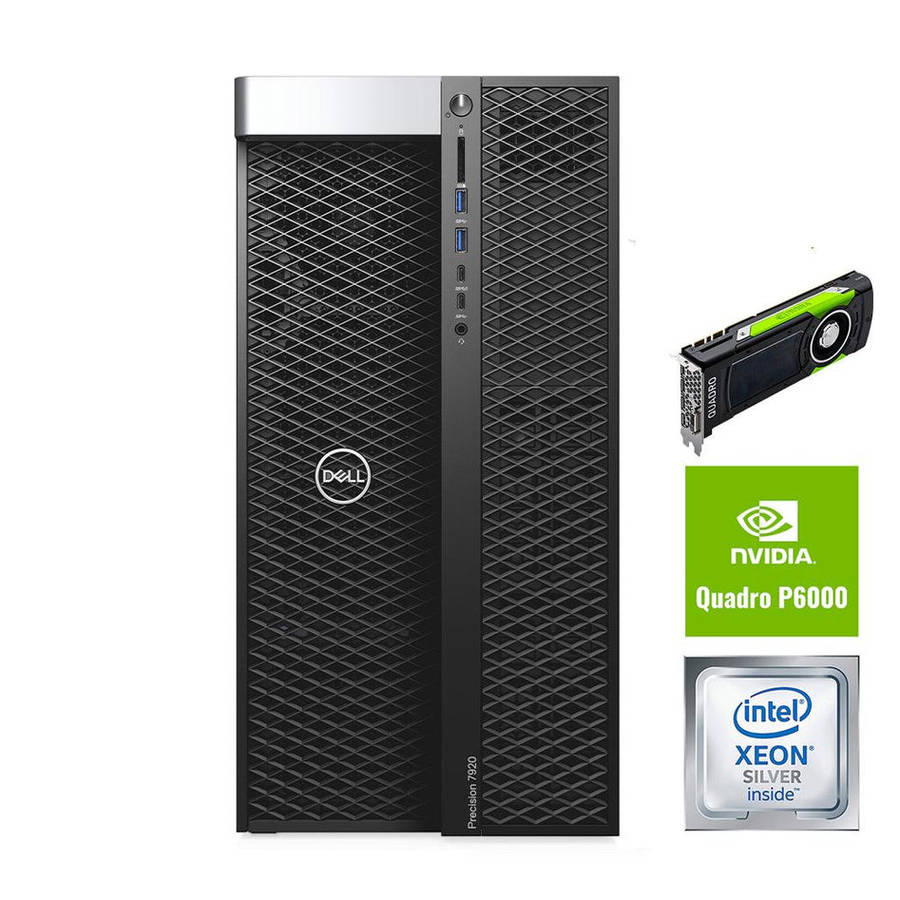 DELL PRECISION 7920 2 X XEON SILVER 4114/ 256GB DDR4 RAM/ 2 x 24GB NVIDIA QUADRO P6000 GDDR5X