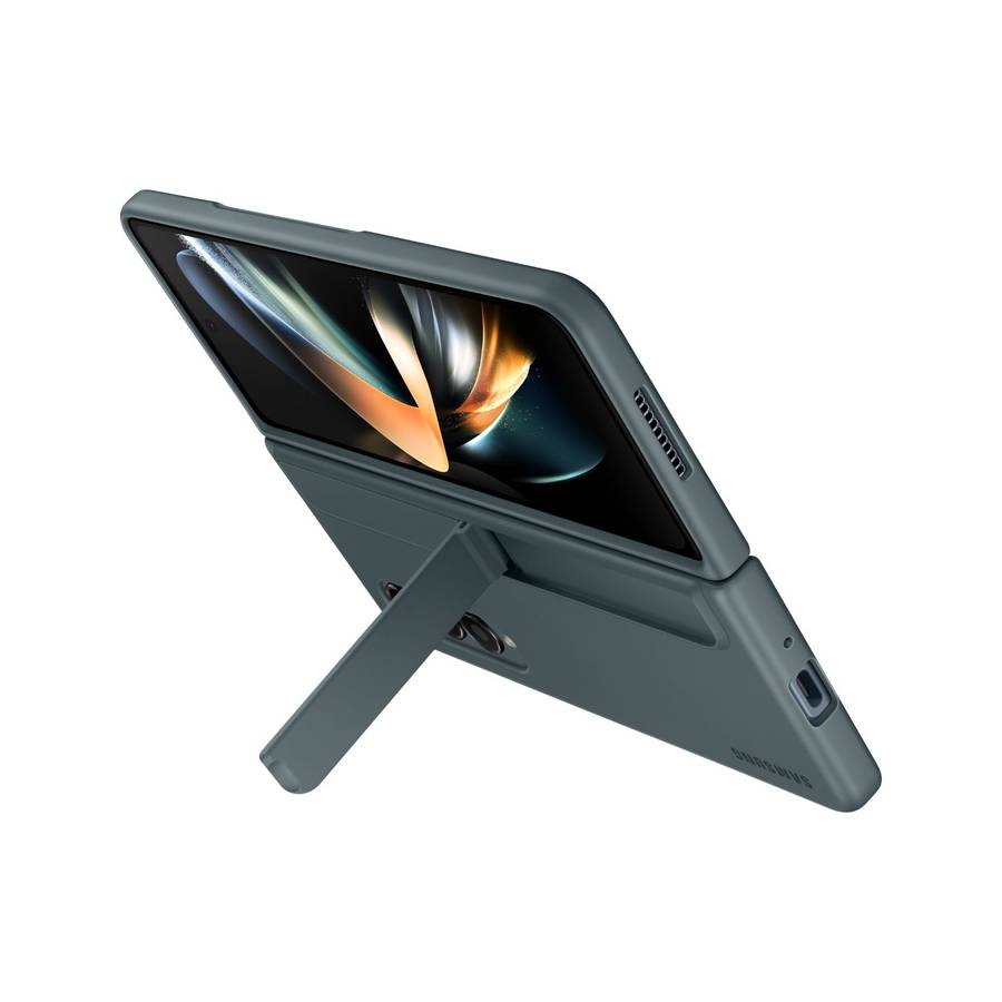 Samsung Galaxy Z Fold4 Standing Cell Phone Cover With Pen Greygreen