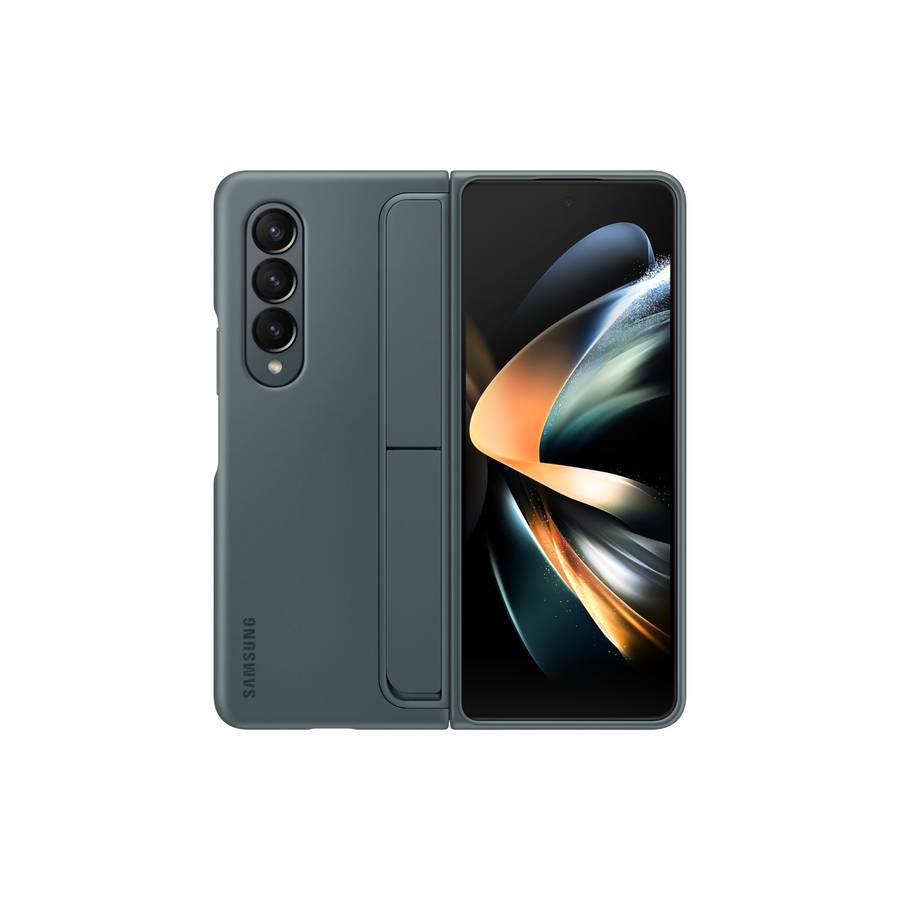Samsung Galaxy Z Fold4 Standing Cell Phone Cover With Pen Greygreen
