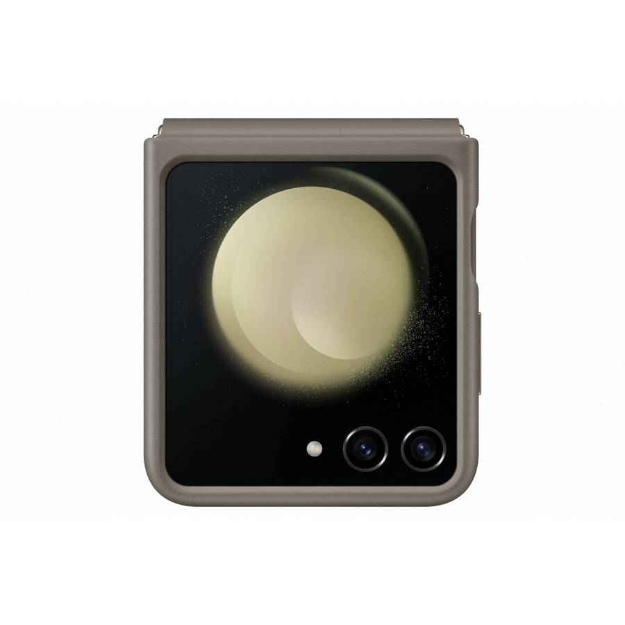 Original Samsung Galaxy Z Flip5 Etoupe Flap Eco-Leather Phone Cover