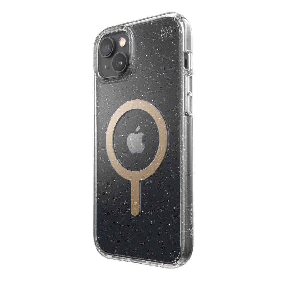iPhone 14 Plus Case - Speck Presidio Perfect Clear Glitter MagSafe Cover - Clear Glitter