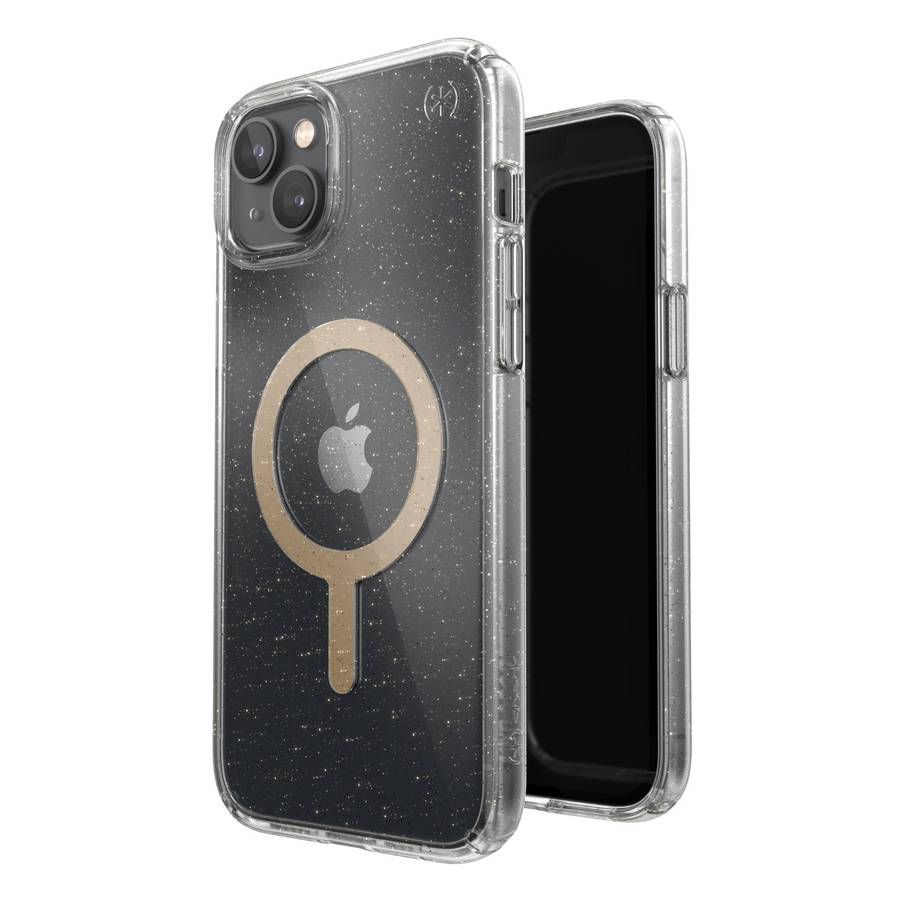 iPhone 14 Plus Case - Speck Presidio Perfect Clear Glitter MagSafe Cover - Clear Glitter