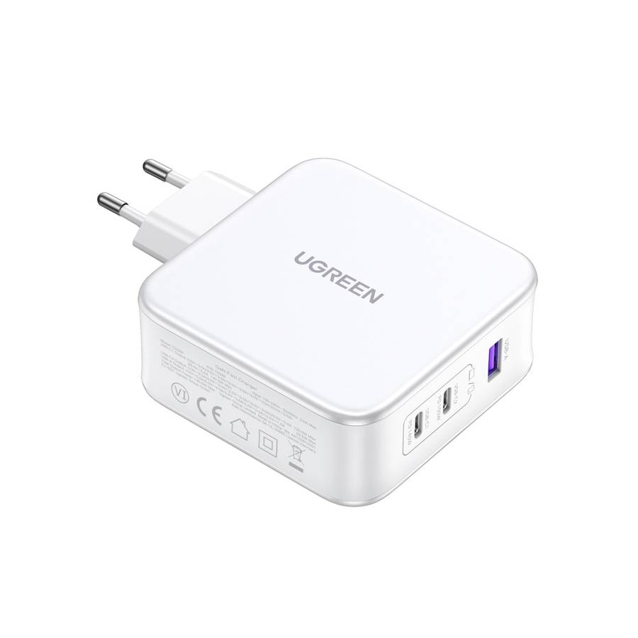 UGREEN 140W GaN Charger - 3 Port Fast Charger - White