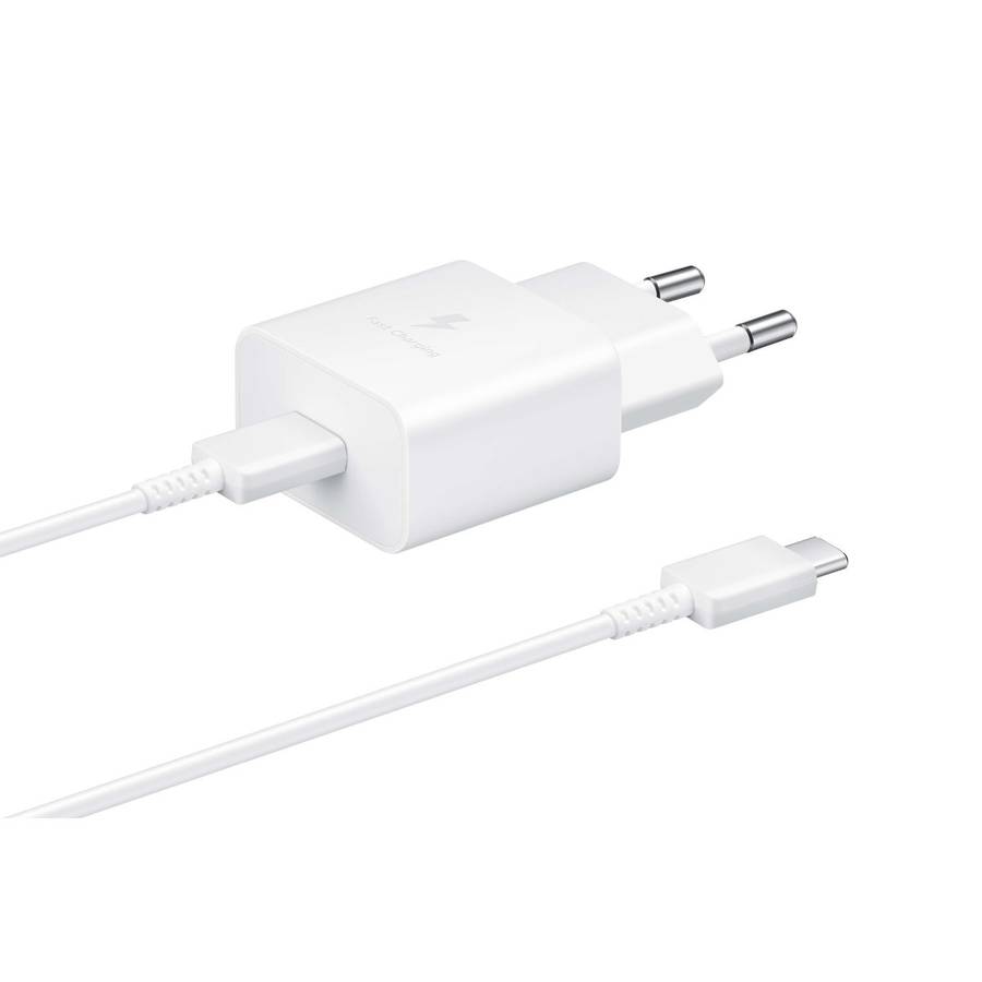 15W Samsung Wall Charger with Type-C Cable  1-Port White