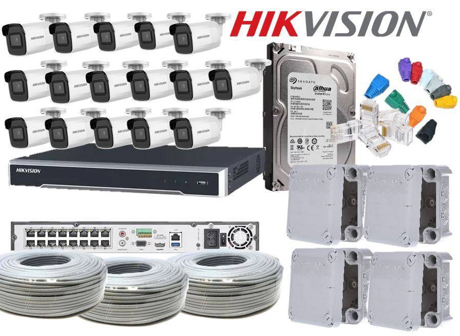 Hikvision 16 channel with 2mp NVR bullet 4TB HDD Bundle IP Camera system