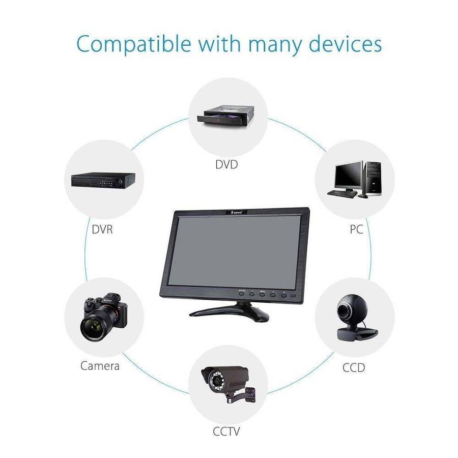 10.1" HD LCD Color Monitor