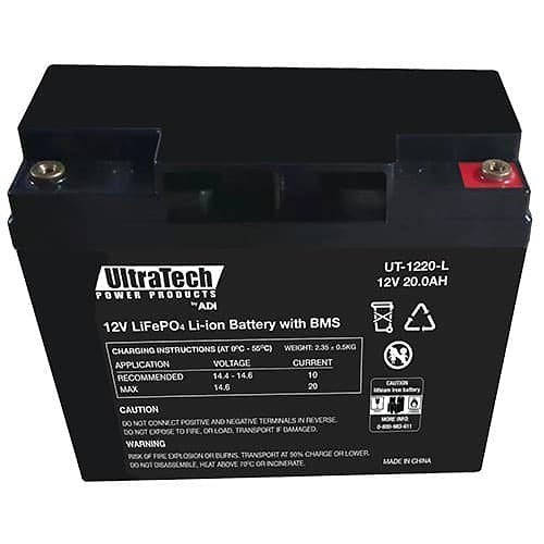 UltraTech by ADI IM-1220-L 12V, 20.0 AH LifePO4 Li-ion Battery