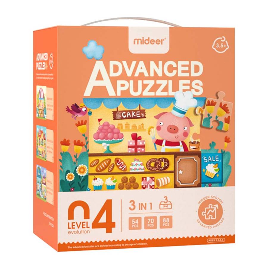 Mideer - Level Up Puzzles - 3-in-1 - Level 4 Around Town