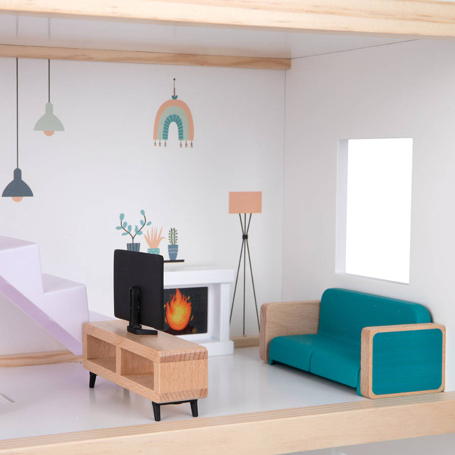 TookyToy - 3-Storey Doll House & Accessories