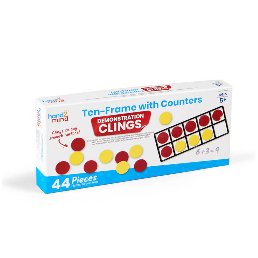 Hand2Mind - Ten Frames With Counters Demonstration Clings: 44 Pieces