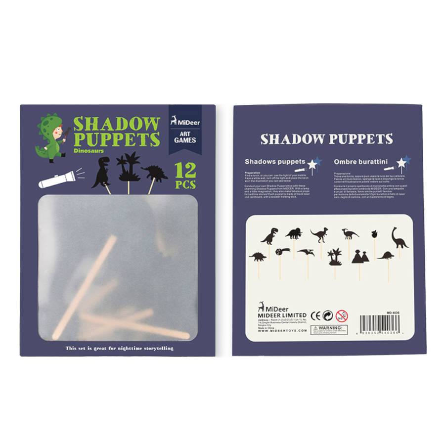 Mideer - Dinosaur Shadow Puppets Set