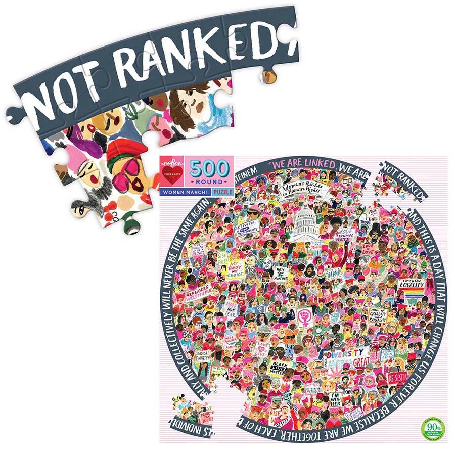 eeBoo - Women March 500pc Round Puzzle