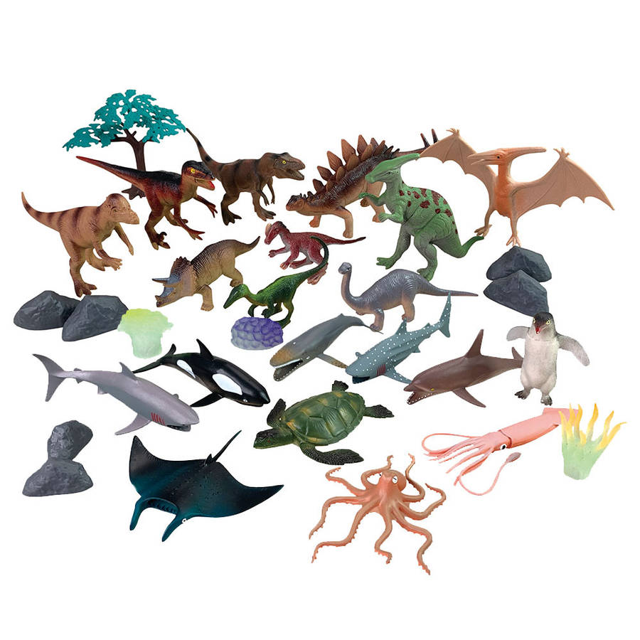 Greenbean - Dinosaur and Ocean Animal Playset - 30pcs