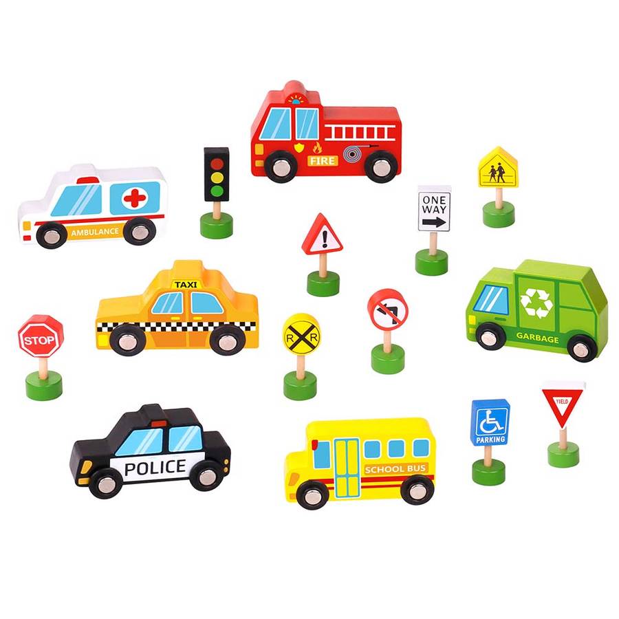TookyToy - Transportation & Street Sign Set
