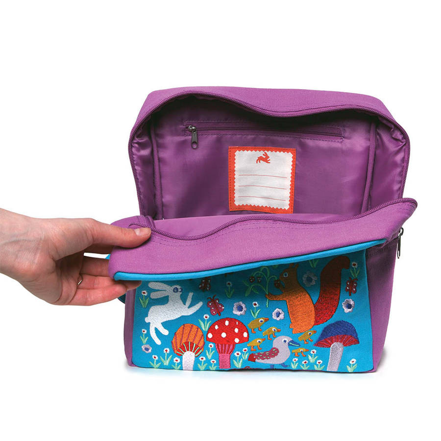 eeBoo - Embroidered Backpack for Kids: Hoppy Bunny