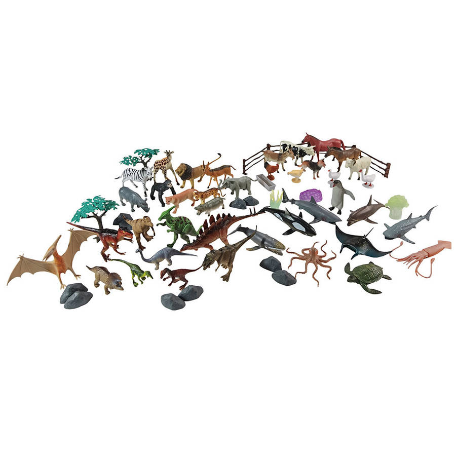 Greenbean - Animal Playset - Wild, Farm, Dinosaur, Ocean - 60pcs