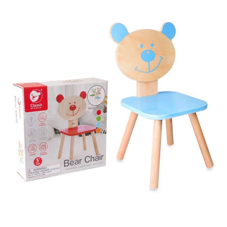 Classic World - Bear Chair for Kids - Blue