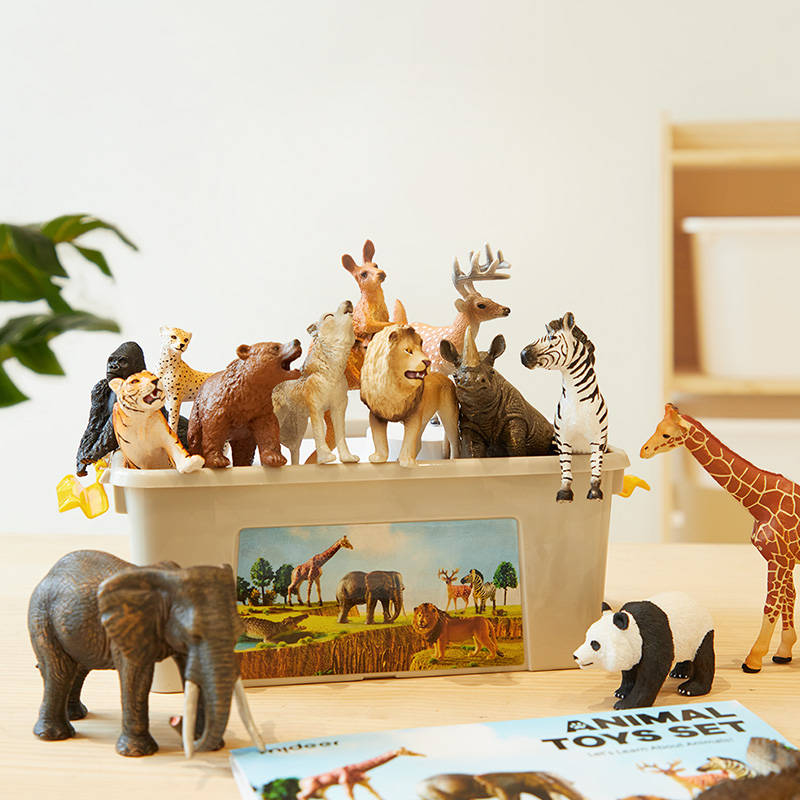 Mideer - Wild Animal Playset - 15 Pieces