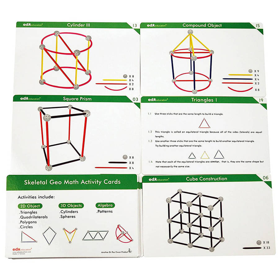 EDX Education - Activity Cards - Skeletal Geo -20pcs
