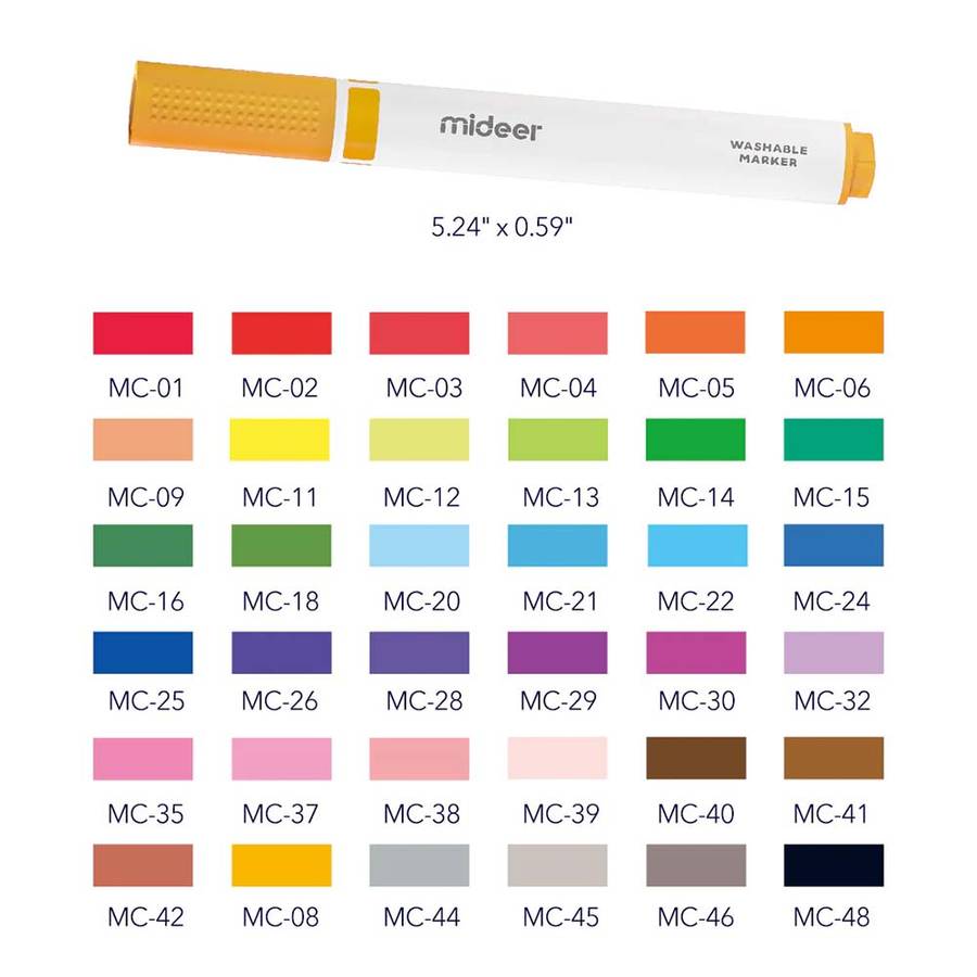 Mideer - Washable Marker Small Tip - 36 Colours