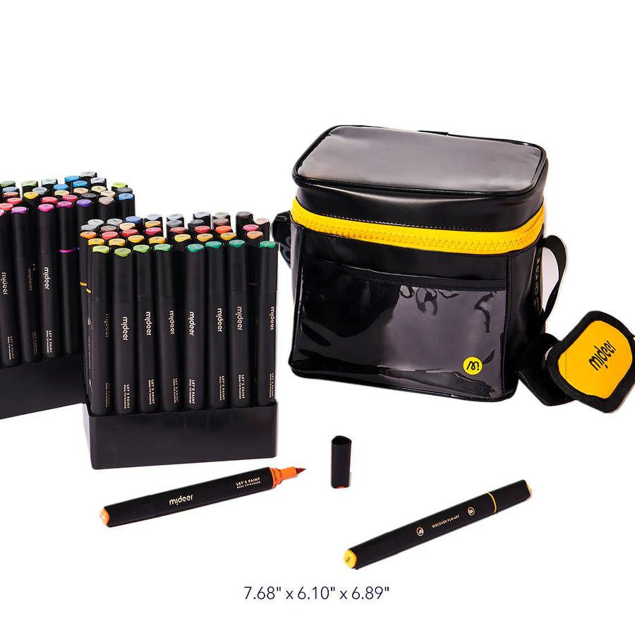 Mideer - Let's Paint - Dual Tip Oily Marker - 80 Colours with Bag