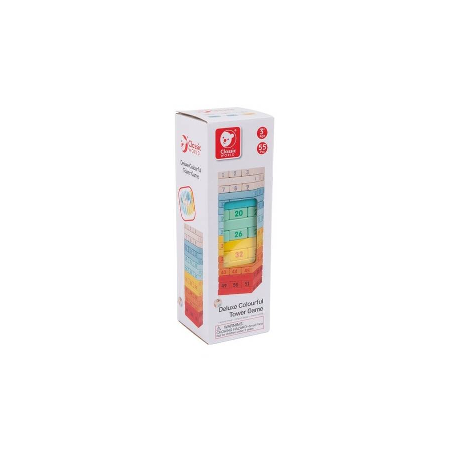 Classic World - Deluxe Colourful Stacking Game - 55pcs