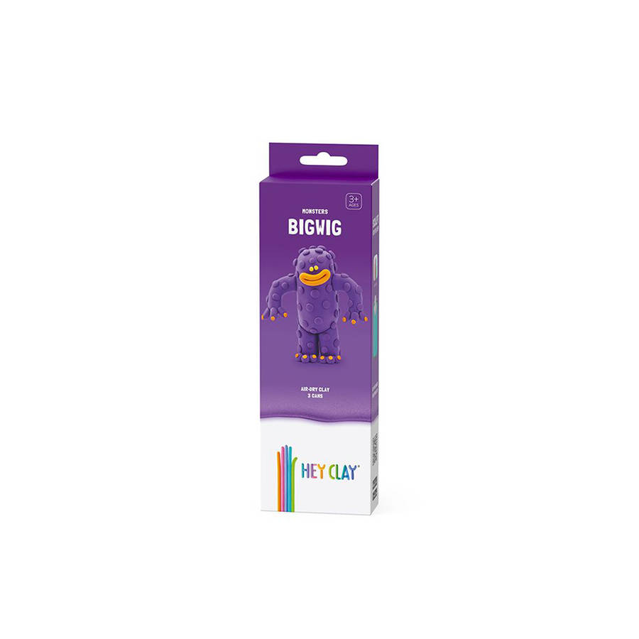 Hey Clay - Modelling Air-Dry Clay with Fun Interactive App - Bigwig, series Monsters, 3 cans