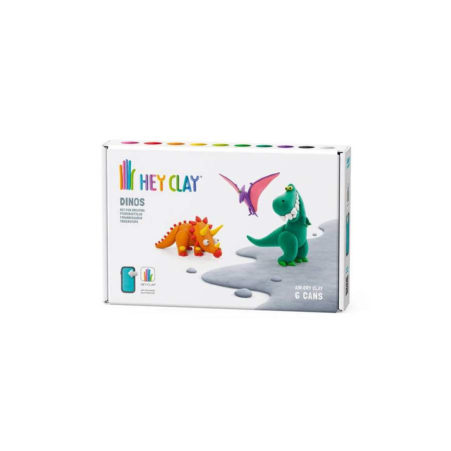 Hey Clay - Modelling Air-Dry Clay with Fun Interactive App - Pterodactylus, Triceratops, Tyrannos...