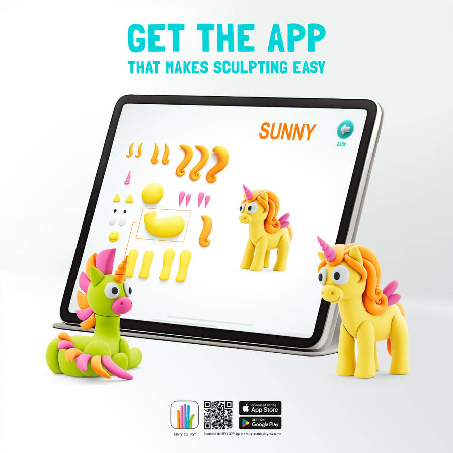Hey Clay - Modelling Air-Dry Clay with Fun Interactive App - Brighty, Cloudy, Sparky, Series Rain...