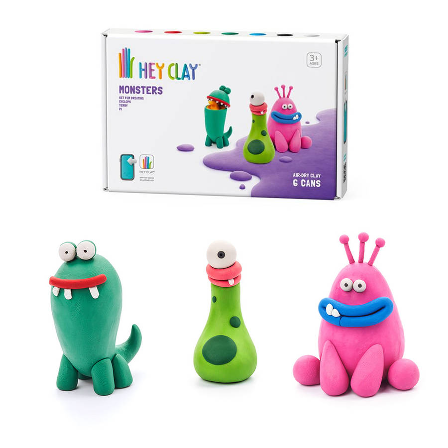 Hey Clay - Modelling Air-Dry Clay with Fun Interactive App - Cyclops, Terry, Pi, Series Monsters,...
