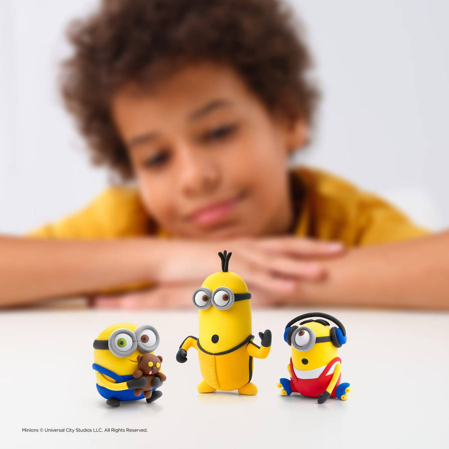 Hey Clay - Modelling Air-Dry Clay with Fun Interactive App - Stuart, Series Minions, 5 cans
