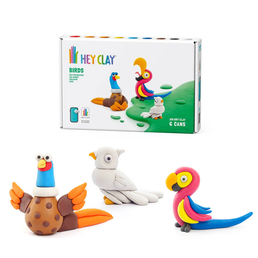 Hey Clay - Modelling Air-Dry Clay with Fun Interactive App - Pheasant, Ara Parrot, Dove, Series B...