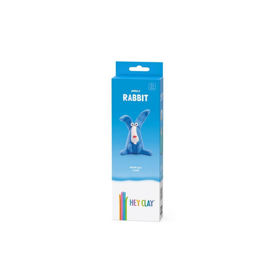 Hey Clay - Modelling Air-Dry Clay with Fun Interactive App - Rabbit, series Animals, 3 cans