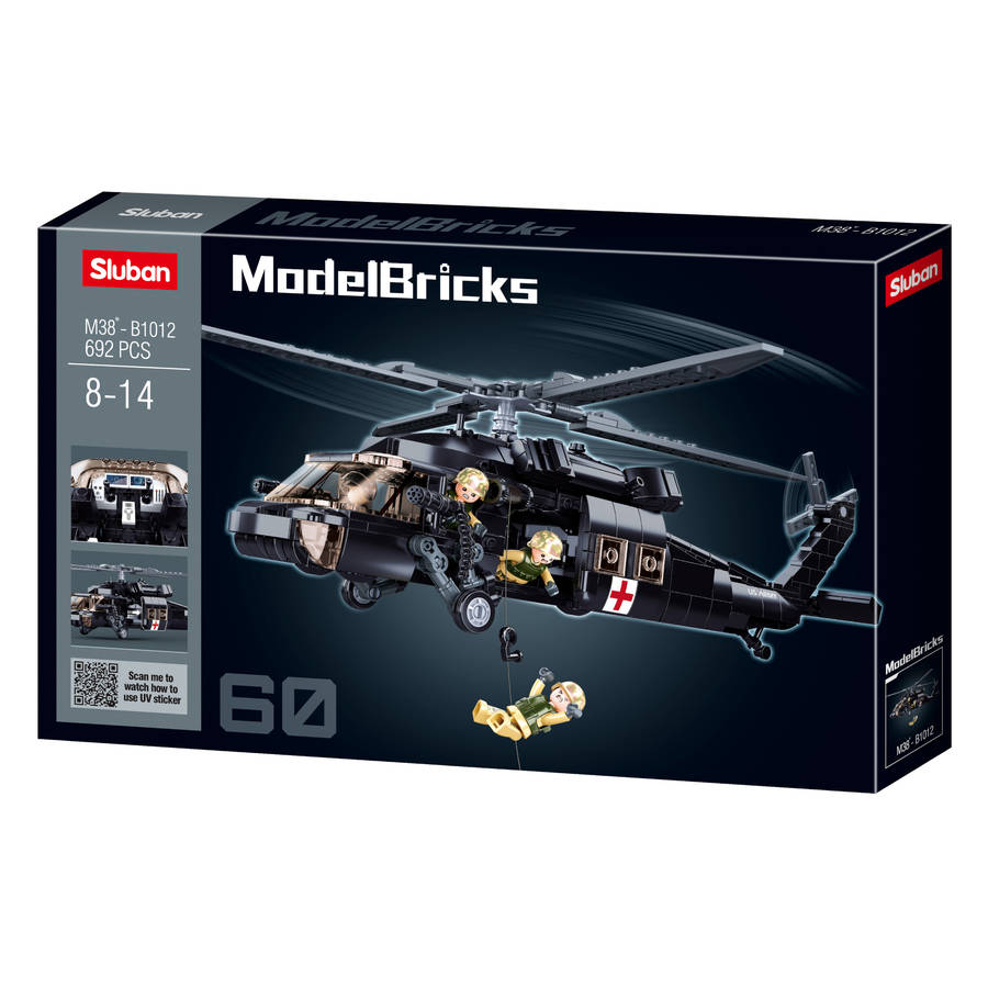 Sluban - Model Bricks - UH 60 Black Hawk - 692pcs