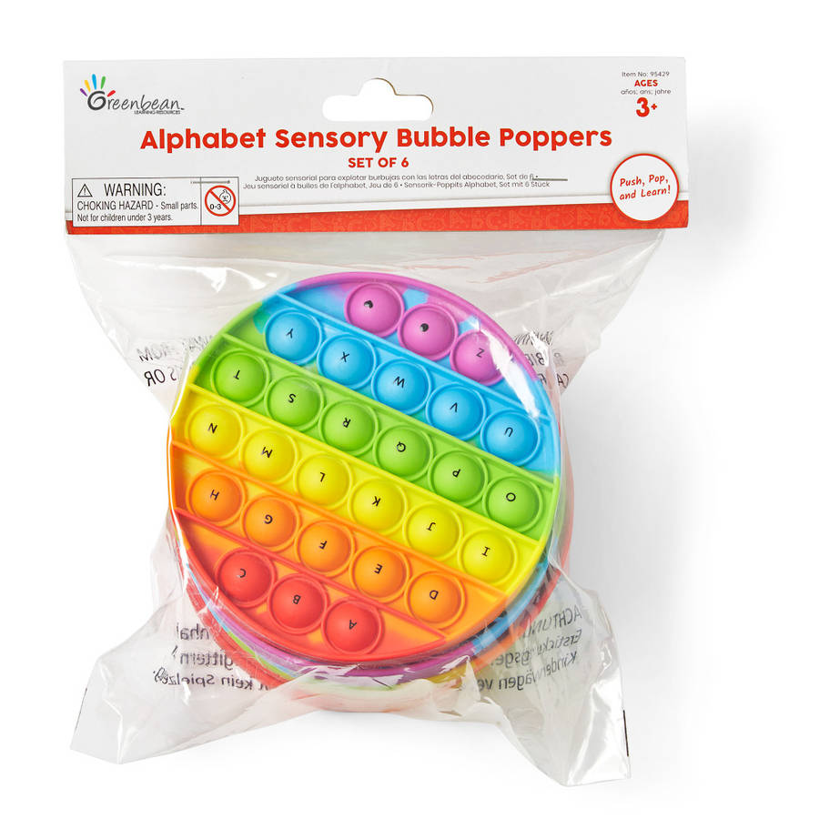 Hand2Mind - Alphabet Sensory Bubble Poppers - Set of 6