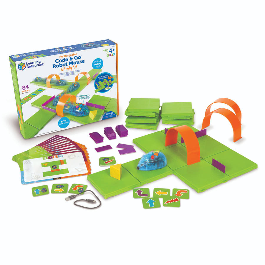 Learning Resources - Code & Go Mouse Activity Set - Rechargeable - 84 Pieces