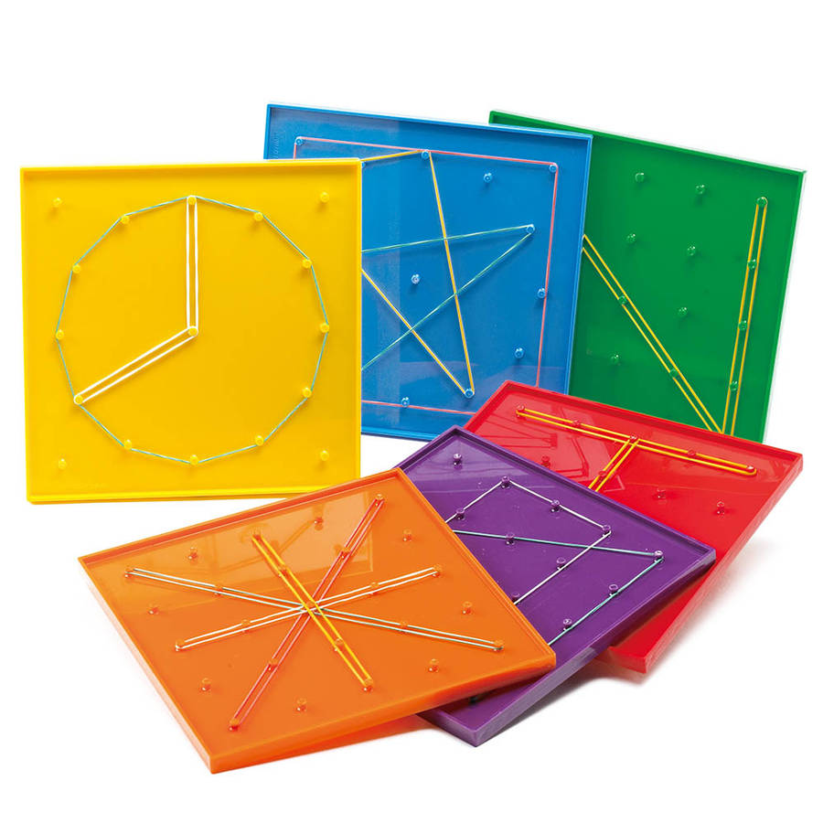 EDX Education - Geoboards - 17.5cm - 5X5 Pin & 12 Pin Circular - 6pcs