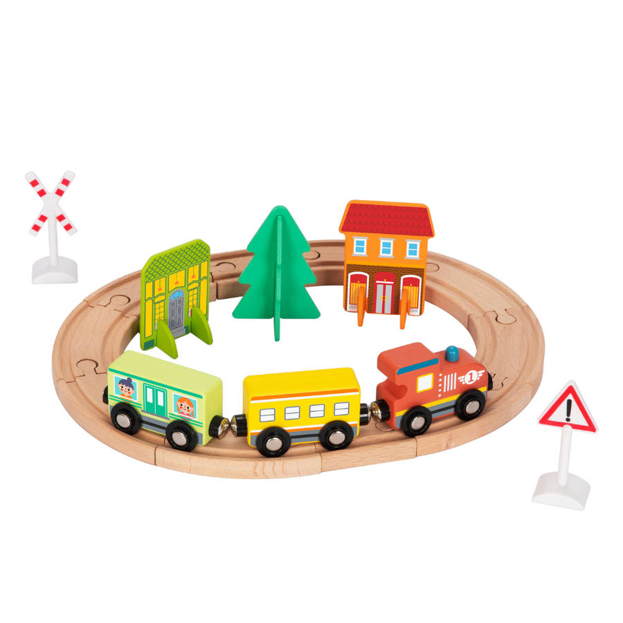 hi Pando - Magnetic Train Set - City Themed - 23pcs